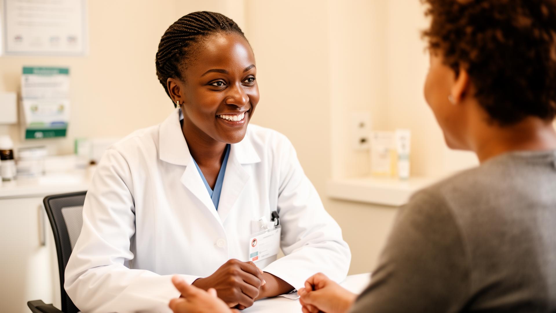 Dr. Made consulting with a patient